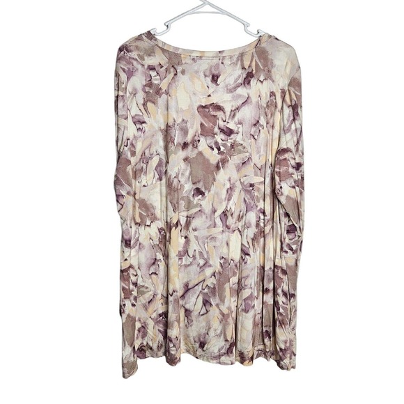 LOGO Lori Goldstein Christina Top Sz 2X Stretch‎ Jersey Knit Tunic Length Pocket - Picture 2 of 9